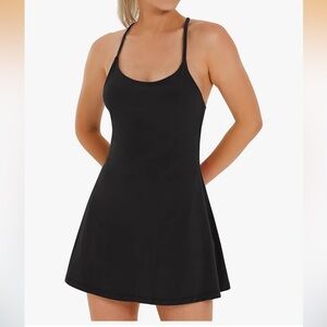Ewedoos Black Nylon Spandex Fabric tennis style dress